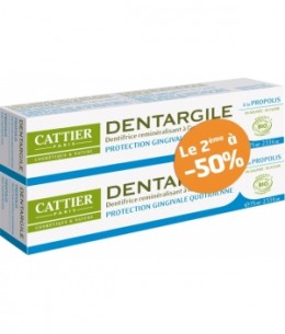Cattier Lot de 2 Dentargile Propolis 2 x 100g Protection des gencives Espritphyto