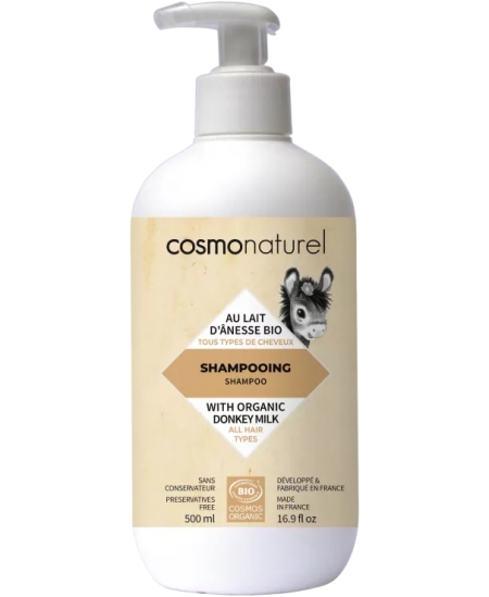 Cosmo Naturel - Shampoing au lait d'ânesse + HE - 500 ml