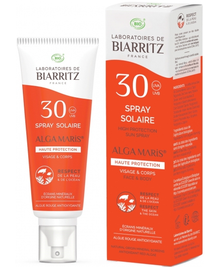 Alga Maris - Spray Solaire SPF30 Huile de Coco et Alga Gorria - 125 ml Alga Maris - Spray Solaire SPF30 Huile de Coco et Alga Gorria - 125 ml