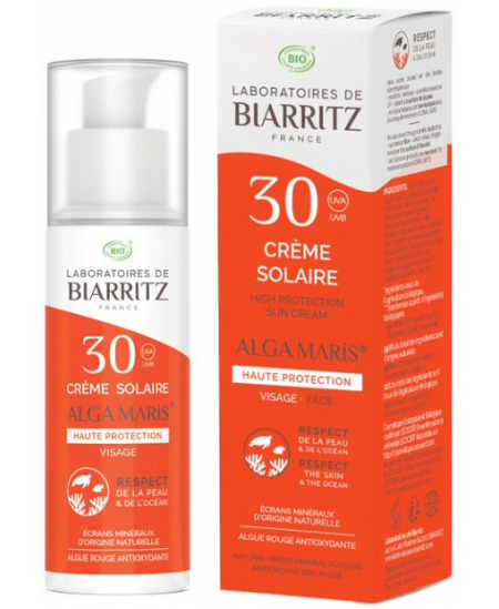 Alga Maris - Crème solaire visage SPF30 Aloé Vera et Alga Gorria - 50 ml Alga Maris - Crème solaire visage SPF30 Aloé Vera et Alga Gorria - 50 ml