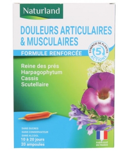 Extrait Fluide Harpagophytum Cassis Ortie Saule Blanc Bio Commerce Equitable - 20 ampoules de 10ml Naturland