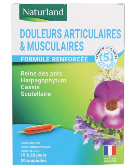 Extrait Fluide Harpagophytum Cassis Ortie Saule Blanc Bio Commerce Equitable - 20 ampoules de 10ml Naturland Extrait Fluide Harpagophytum Cassis Ortie Saule Blanc Bio Commerce Equitable - 20 ampoules de 10ml Naturland