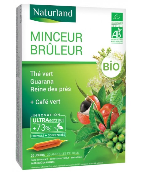 Extrait Fluide Bio - Thé Vert, Café Vert, guarana, Reine des Prés 20 ampoules Naturland Espritphyto Extrait Fluide Bio - Thé Vert, Café Vert, guarana, Reine des Prés 20 ampoules Naturland Espritphyto