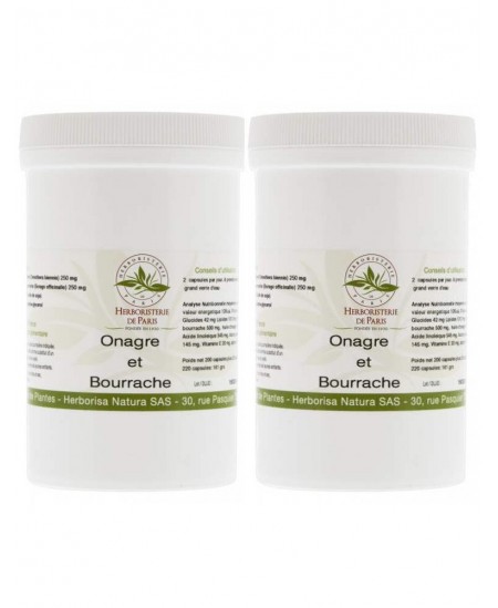 Herboristerie de Paris - Huiles Bourrache Onagre - lot de 2 X 220 capsules Herboristerie de Paris - Huiles Bourrache Onagre - lot de 2 X 220 capsules