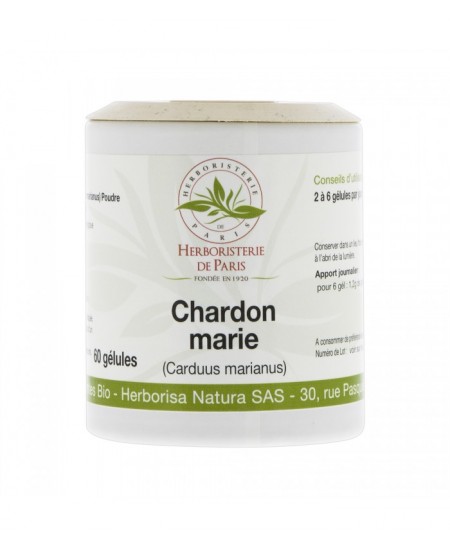 Chardon Marie Fruit Bio 60 gélules Herboristerie de Paris Cardus marianus ou Silybum marianum Espritphyto