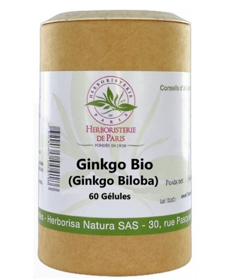 Herboristerie de Paris - Ginkgo Biloba Feuilles Bio - 60 gélules Herboristerie de Paris - Ginkgo Biloba Feuilles Bio - 60 gélules