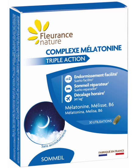 Complexe Mélatonine 30 comprimés Fleurance Nature mélisse b6 mélatonine Espritphyto Complexe Mélatonine 30 comprimés Fleurance Nature mélisse b6 mélatonine Espritphyto