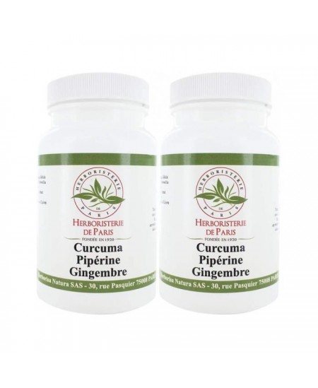 Herboristerie de Paris - Curcuma Pipérine Gingembre 2 boîtes de 90 gélules 6 mois de cure Herboristerie de Paris - Curcuma Pipérine Gingembre 2 boîtes de 90 gélules 6 mois de cure
