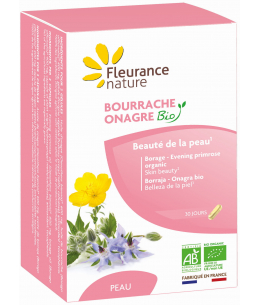 Bourrache Onagre bio - 60 gélules végétales acide gras essentiel pour la peau Espritphyto - Fleurance Nature