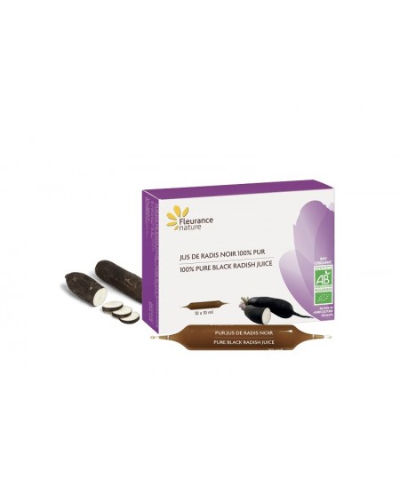 Fleurance Nature - Jus de Radis noir Bio - 10 ampoules Fleurance Nature - Jus de Radis noir Bio - 10 ampoules