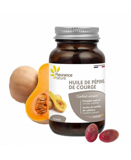 Huile de pépins de courge - 60 capsules - Fleurance Nature confort urinaire chez l'homme Espritphyto Huile de pépins de courge - 60 capsules - Fleurance Nature confort urinaire chez l'homme Espritphyto