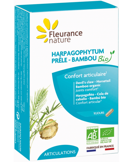Harpagophytum Prêle Bambou Bio - 40 gélules - Fleurance Nature articulations Espritphyto Harpagophytum Prêle Bambou Bio - 40 gélules - Fleurance Nature articulations Espritphyto