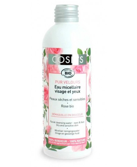 Coslys - Eau micellaire peaux sensibles et sèches Totum de Rose sans rinçage - 200 ml