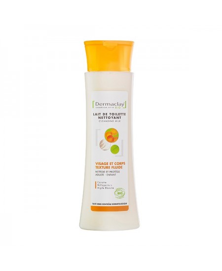 Dermaclay - Lait de toilette Carotte Millepertuis Multi usages Visage et Corps - 200 ml Dermaclay - Lait de toilette Carotte Millepertuis Multi usages Visage et Corps - 200 ml