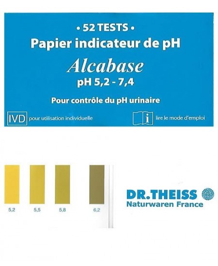 Dr.Theiss - Papier indicateur pH urinaire - Carnet de 52 tests