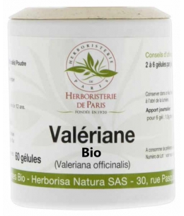 Valériane racine bio 250mg - 60 Gélules - Herboristerie de Paris extrait aqueux de valériane Espritphyto