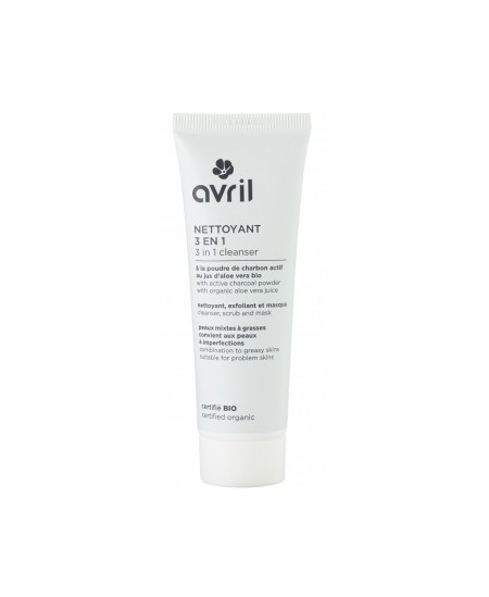 Avril - Nettoyant 3 en 1 au charbon et à l'aloe vera – 50 ml Avril - Nettoyant 3 en 1 au charbon et à l'aloe vera – 50 ml