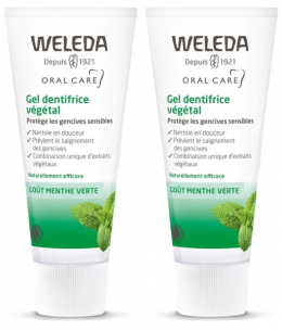 Duo Gel dentifrice végétal sensibilité gingivale – 2 x 75 ml - Weleda menthe verte Espritphyto