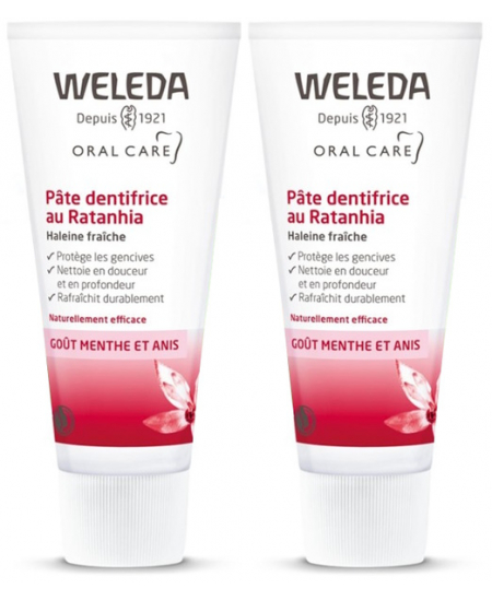 Weleda - Duo Pâte dentifrice au Ratanhia - 2 x 75 ml Weleda - Duo Pâte dentifrice au Ratanhia - 2 x 75 ml