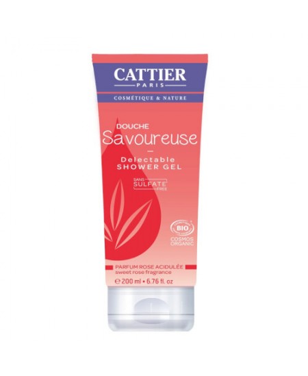 Cattier - Gel Douche Savoureuse sans sulfate parfum rose acidulé - 200 ml Cattier - Gel Douche Savoureuse sans sulfate parfum rose acidulé - 200 ml