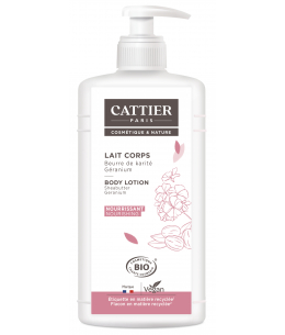 Cattier - Lait corps Beurre de karité et Géranium Nourrissant - 500 ml