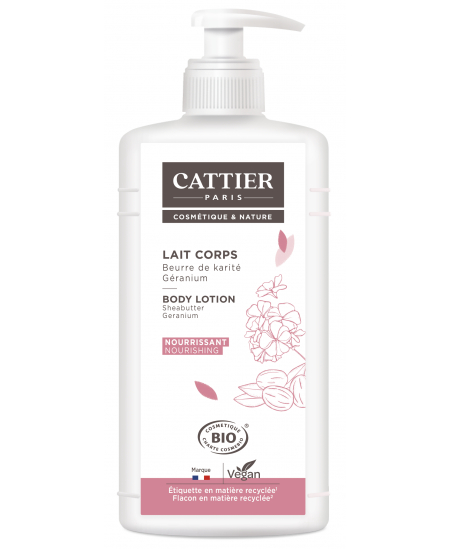 Cattier - Lait corps Beurre de karité et Géranium Nourrissant - 500 ml