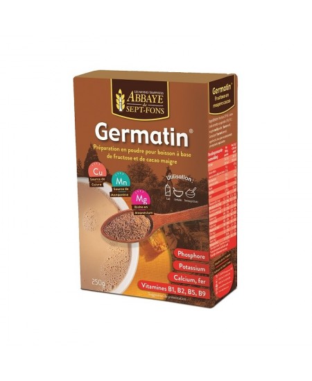 Abbaye de Sept Fons - Germatin Petit déjeuner au cacao dégraissé et au Fructose - 250 g Abbaye de Sept Fons - Germatin Petit déjeuner au cacao dégraissé et au Fructose - 250 g