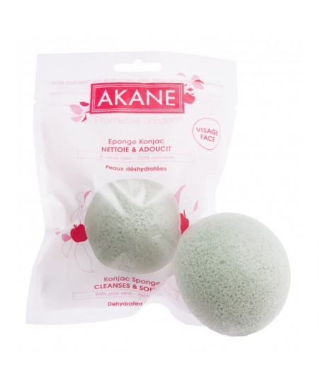 Akane - Eponge Konjac Visage à l'Aloe Vera Akane - Eponge Konjac Visage à l'Aloe Vera