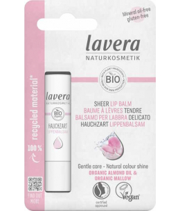 Baume à lèvres rose tendre 4.5g Lavera rose perle huile de ricin Espritphyto