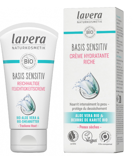 Lavera - Crème hydratante riche Aloe Vera bio et Karité bio - 50 ml Lavera - Crème hydratante riche Aloe Vera bio et Karité bio - 50 ml