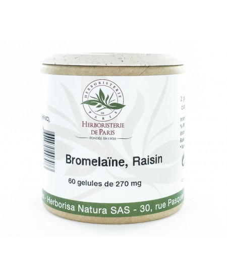 Enzymes digestives - Bromelaïne Raisin - 60 Gélules Enzymes digestives - Bromelaïne Raisin - 60 Gélules
