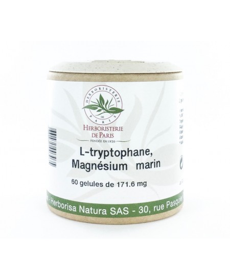 Herboristerie de Paris - L-tryptophane B6 Magnésium marin - 60 gélules Herboristerie de Paris - L-tryptophane B6 Magnésium marin - 60 gélules