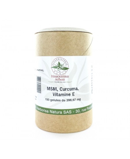 MSM Curcuma - méthyl sulfonyl méthane - 150 Gélules - Herboristerie de Paris Espritphyto MSM Curcuma - méthyl sulfonyl méthane - 150 Gélules - Herboristerie de Paris Espritphyto