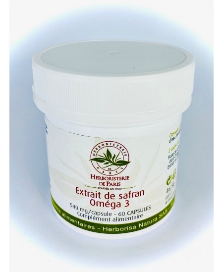 Herboristerie de Paris - Extrait de Safran Oméga 3 - 60 capsules Herboristerie de Paris - Extrait de Safran Oméga 3 - 60 capsules