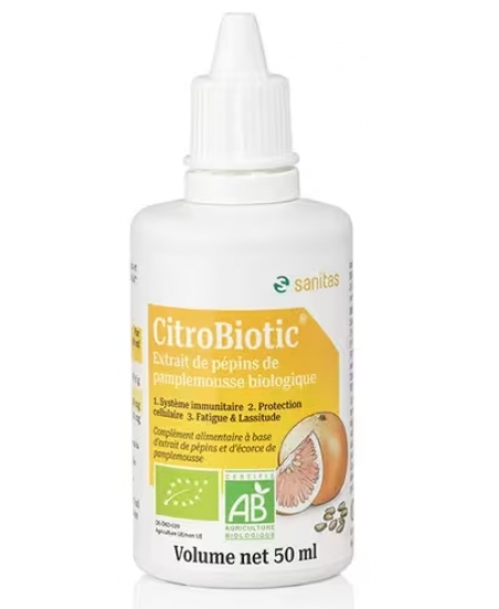 Citrobiotic - Extrait de pépins de Pamplemousse 50 ml bioflavonoides vitamine C Espritphyto