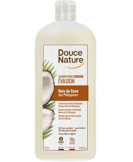 Douce Nature - Shampooing Douche Evasion Noix de Coco des Philippines - 1 L huile de coco Espritphyto Douce Nature - Shampooing Douche Evasion Noix de Coco des Philippines - 1 L huile de coco Espritphyto