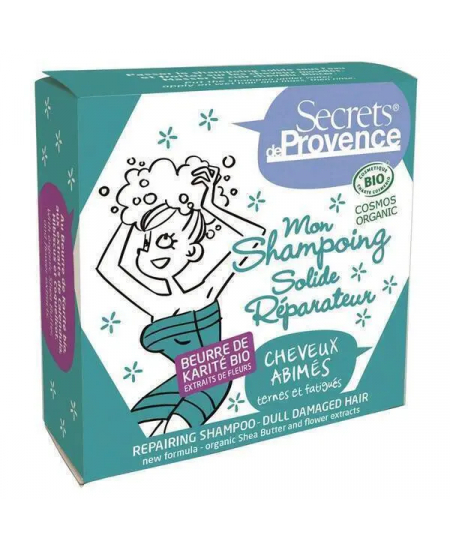 Secrets de Provence - Mon shampoing solide réparateur pour Cheveux Abîmés et Ternes - 85g Espritphyto