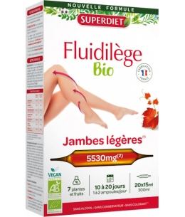Fluidilège Bio  - 20 ampoules de 15 ml - Super Diet Jambes légères Espritphyto