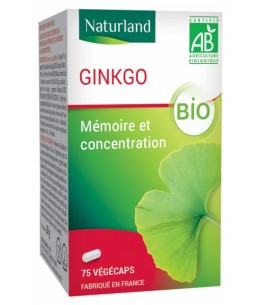 Ginkgo biloba bio  - 75 Végécaps - Naturland mémoire concentration Espritphyto