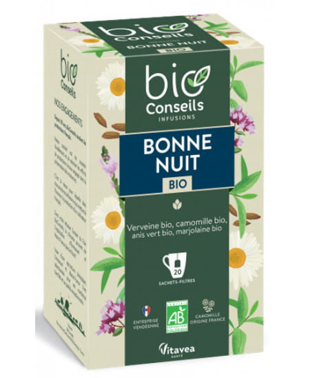 Infusion Bonne Nuit bio 20 sachets Bio Conseils tisane bio Espritphyto