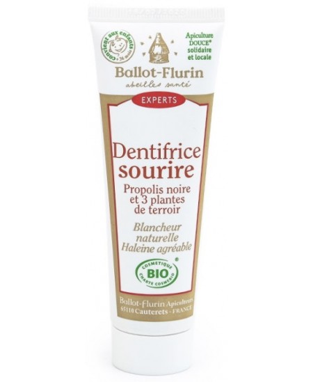 Ballot Flurin - Dentifrice sourire Blancheur naturelle à la Propolis - 50 ml