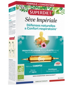 Pin Miel Pollen Immunité et Respiration Bio 20 ampoules de 15ml superdiet Espritphyto