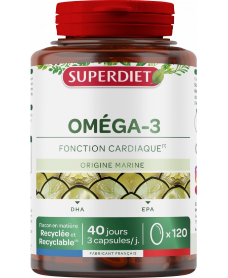 Oméga 3 - 120 capsules Super Diet EPA DHA Espritphyto huile de poisson Oméga 3 - 120 capsules Super Diet EPA DHA Espritphyto huile de poisson