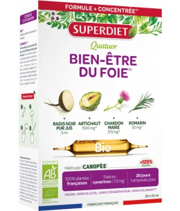 Quatuor Chardon Marie Artichaut Romarin 20 Ampoules Super Diet