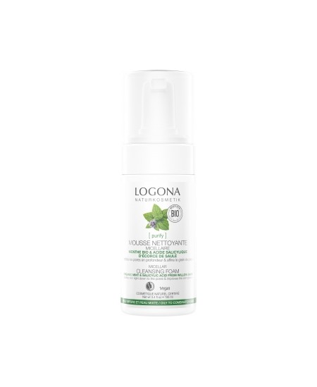 Logona - Mousse nettoyante menthe bio / acide salicylique 100 ml