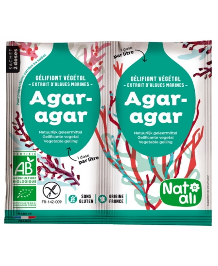 Natali - Agar Agar bio Gélifiant alimentaire végétal 8g Natali - Agar Agar bio Gélifiant alimentaire végétal 8g