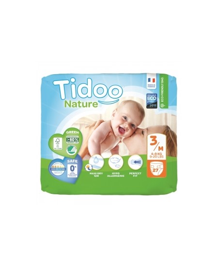 Tidoo - 27 Couches Eco Single Pack (T3/M) 4/9kg x27 Tidoo - 27 Couches Eco Single Pack (T3/M) 4/9kg x27