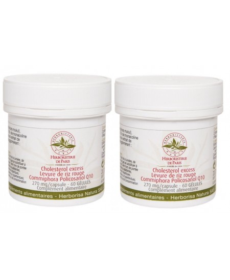Herboristerie de Paris - Cholesterol Excess Levure de riz rouge Commiphora Policosanol Q10 - 2 boîtes de 60 gélules Herboristerie de Paris - Cholesterol Excess Levure de riz rouge Commiphora Policosanol Q10 - 2 boîtes de 60 gélules