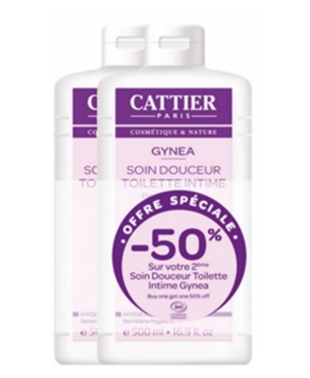 Cattier - Lot de 2 Soins Douceur Toilette Intime Gynéa 2x500ml hygiène féminine quotidienne Espritphyto Cattier - Lot de 2 Soins Douceur Toilette Intime Gynéa 2x500ml hygiène féminine quotidienne Espritphyto