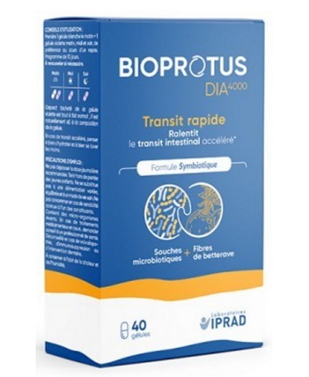 Carrare Iprad - Bioprotus Dia4000 Transit rapide 40 gélules transit microbiotiques myrtille espritphyto Carrare Iprad - Bioprotus Dia4000 Transit rapide 40 gélules transit microbiotiques myrtille espritphyto
